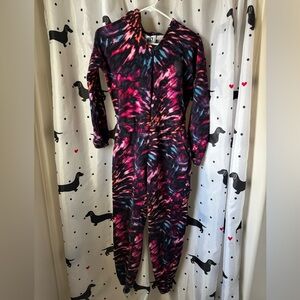 Juicy Couture Pink and Blue Jumpsuit with Bold Print